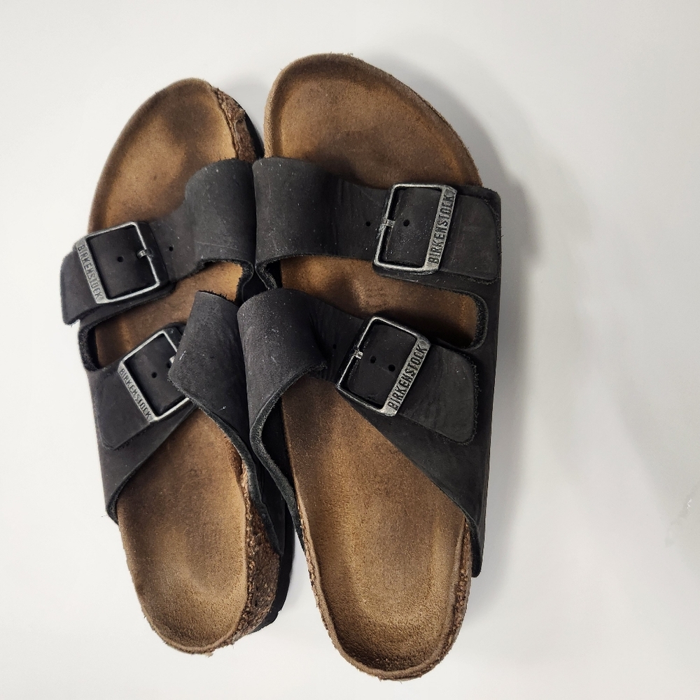 Birkenstock Arizona Slides Sandals Women 8 Black Straps